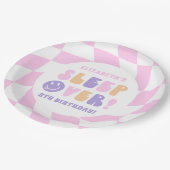 レトロガールズスリープオーバーパーティー ペーパープレート (アングル)