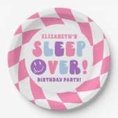 レトロガールズスリープオーバーパーティー ペーパープレート (正面)