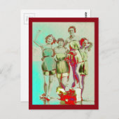 レトロガールズデイアットビーチ ポストカード (正面/裏面)