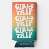 レトロガールズトリップフ最高のァンズカスタム スリム缶クーラー (裏面)