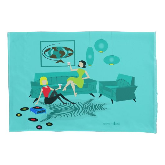 レトロガールズナイトインピロウケース 枕カバー (正面)