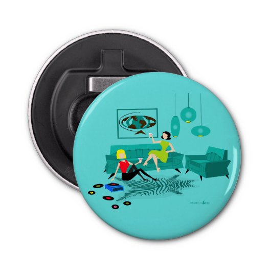 レトロガールズナイトインボタン型栓抜き 栓抜き (正面)