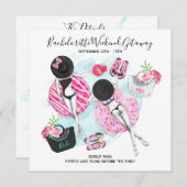レトロガールズバチェロレッテビーチ週末 招待状 (正面/裏面)