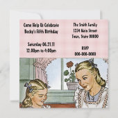 レトロガールズバースデー 招待状 (裏面)