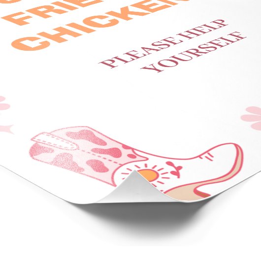 レトロガールズファーストRodeo 1st誕生日パーティーサイン フォトプリント (角)