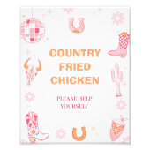 レトロガールズファーストRodeo 1st誕生日パーティーサイン フォトプリント (正面)