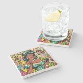 レトロガールズ漫画 ストーンコースター (横)