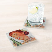 レトロガールソーダアドバカスタムントSAGON ガラスコースター (アングル)