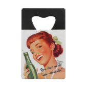 レトロガールソーダアドロおもしろいンガン クレジットカード栓抜き (正面)