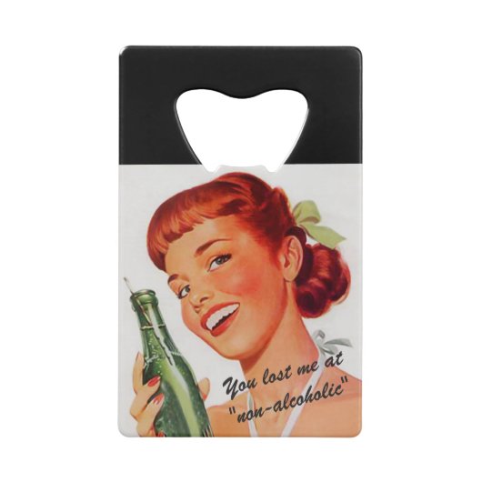 レトロガールソーダアドロおもしろいンガン クレジットカード栓抜き (正面)