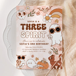 レトロガールハロウィーン誕生日招待状 招待状