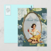 レトロガールブライダルシャワーティーパーティー感謝していユー ポストカード (正面/裏面)