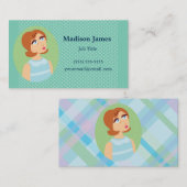 レトロガールブルー 名刺 (正面/裏面)