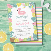 レトロガールプールパーティの招待状 招待状