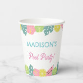 レトロガールプールパーティーバナー 紙コップ (裏面)