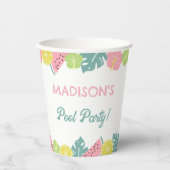 レトロガールプールパーティーバナー 紙コップ (正面)