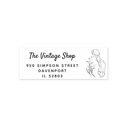 レトロガールヴィンテージ服店差出人住所 セルフインキングスタンプ (デザイン)