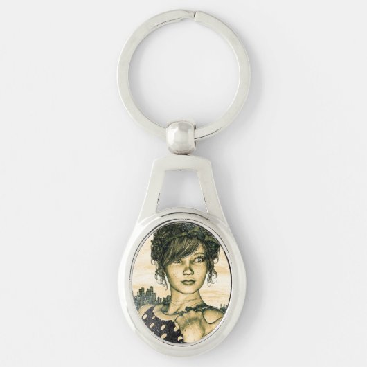 レトロガール キーホルダー (正面)