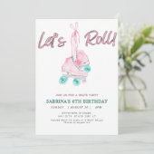 レトロガール スケート バースデーパーティーをしよう 招待状 (スタンド正面)