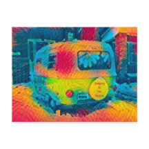 レトロキカラフルャンピングアスフォーヒッピーズグルービーアート