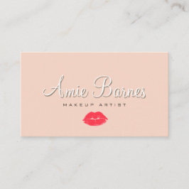 レトロキスをするリップメイクアップアーティストコスメトロジピーチ 名刺