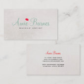 レトロキスをするリップメイクアップアーティストシメリーホワイト 名刺 (正面/裏面)