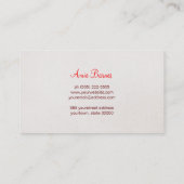 レトロキスをするリップメイクアップアーティストピーチリネンルック 名刺 (裏面)