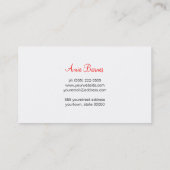 レトロキスをするリップメイクアップアーティストブラック美しい 名刺 (裏面)