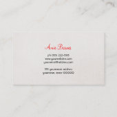 レトロキスをするリップメイクアップアーティストベージュリネンルック 名刺 (裏面)