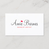 レトロキスをするリップメイクアップアーティストホワイト美しい 名刺 (正面)