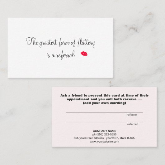 レトロキスをする唇の化粧品紹介カード 紹介カード (正面/裏面)