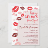 レトロキスをする60歳さよなら70歳の誕生日パーティー 招待状 (正面)