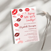 レトロキスをするMy 30's Goodbye 40th Birthdayパーティー 招待状