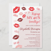 レトロキスをするMy 40sさよなら50thバースデーパーティー 招待状 (正面)