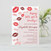 レトロキスをするMy 40sさよなら50thバースデーパーティー 招待状 (スタンド正面)