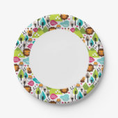 レトロキッズサファリオン野生動物 ペーパープレート (正面)