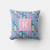 レトロキッズジオメトカラフルリカルモノグラム クッション (正面)