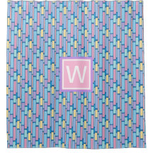 レトロキッズジオメトカラフルリカルモノグラム