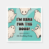 レトロキッズボーイハロウィンバースデーパーティー スタンダードカクテルナプキン (正面)