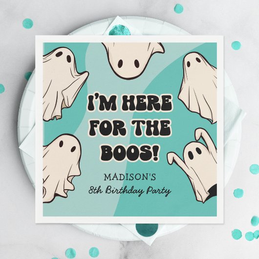 レトロキッズボーイハロウィンバースデーパーティー スタンダードカクテルナプキン