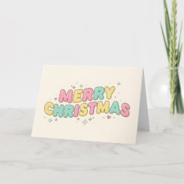 レトロキッズ バブルレター メリークリスマス シーズンカード