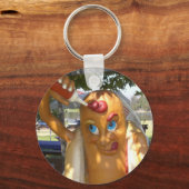 レトロキッチュホットドッグ像 キーホルダー (正面)