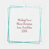 レトロキッチュレトロクリスマスパーソナライズされた メタルオーナメント (裏面)