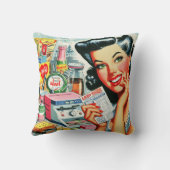 レトロキッチュ美しいヴィンテージガール クッション (裏面)