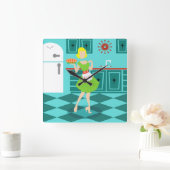 レトロキッチンアクリル製壁時計 スクエア壁時計 (ホーム)