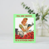 レトロキッチンエコンホームカニングパーティの招待状 招待状 (スタンド正面)