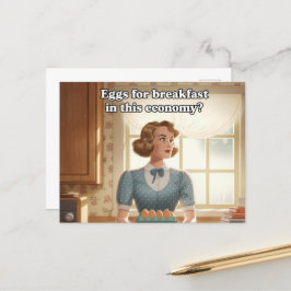 レトロキッチンエッグ朝食この経済 ポストカード