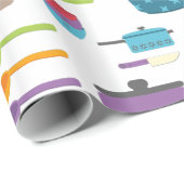 レトロキッチンシェフ調理師ベーキング ラッピングペーパー (ロールコーナー)