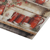 レトロキッチンシェルフ ビンテージ風 レッド ホワイト カッティングボード (角)