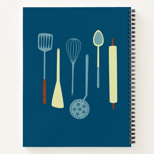 レトロキッチンファミリーレシピ パーソナライズされた ノートブック (裏面)